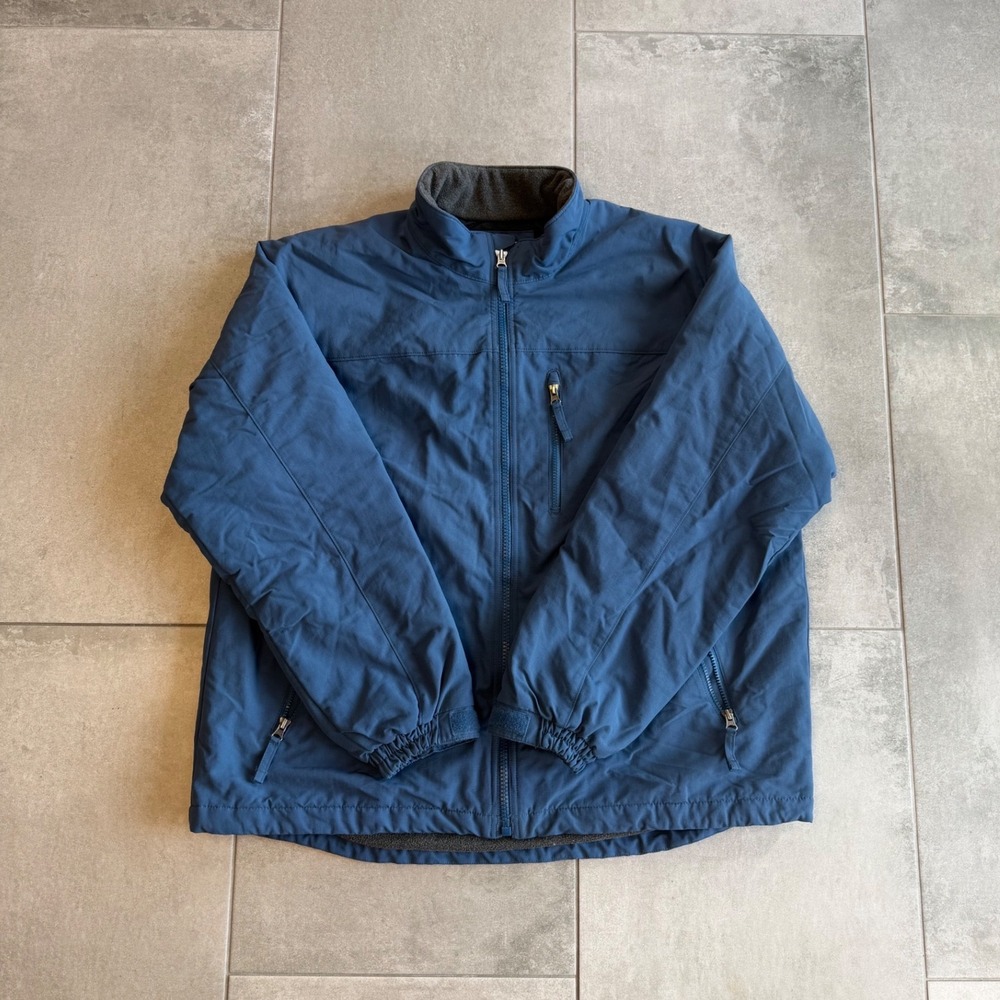 Duluth Trading Co Mens XL Navy Blue Fleece Lined Full Zip Workwear Jacket